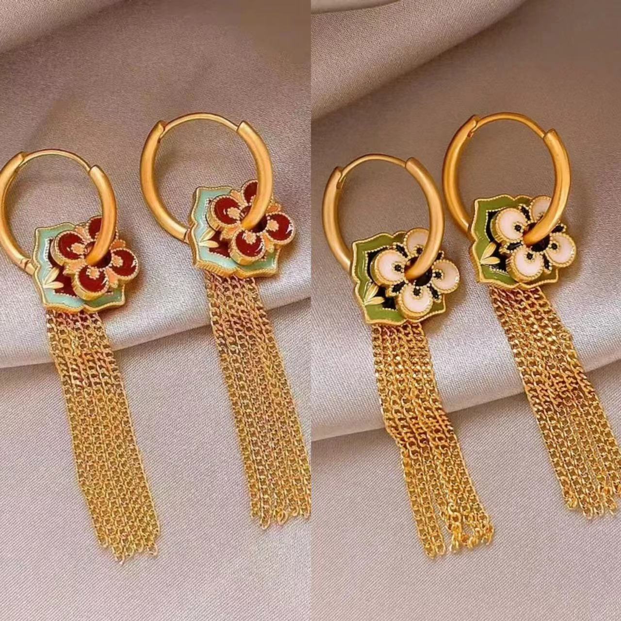 Ethnic Fashion Way - Новые китайские цветы моды форма золотые