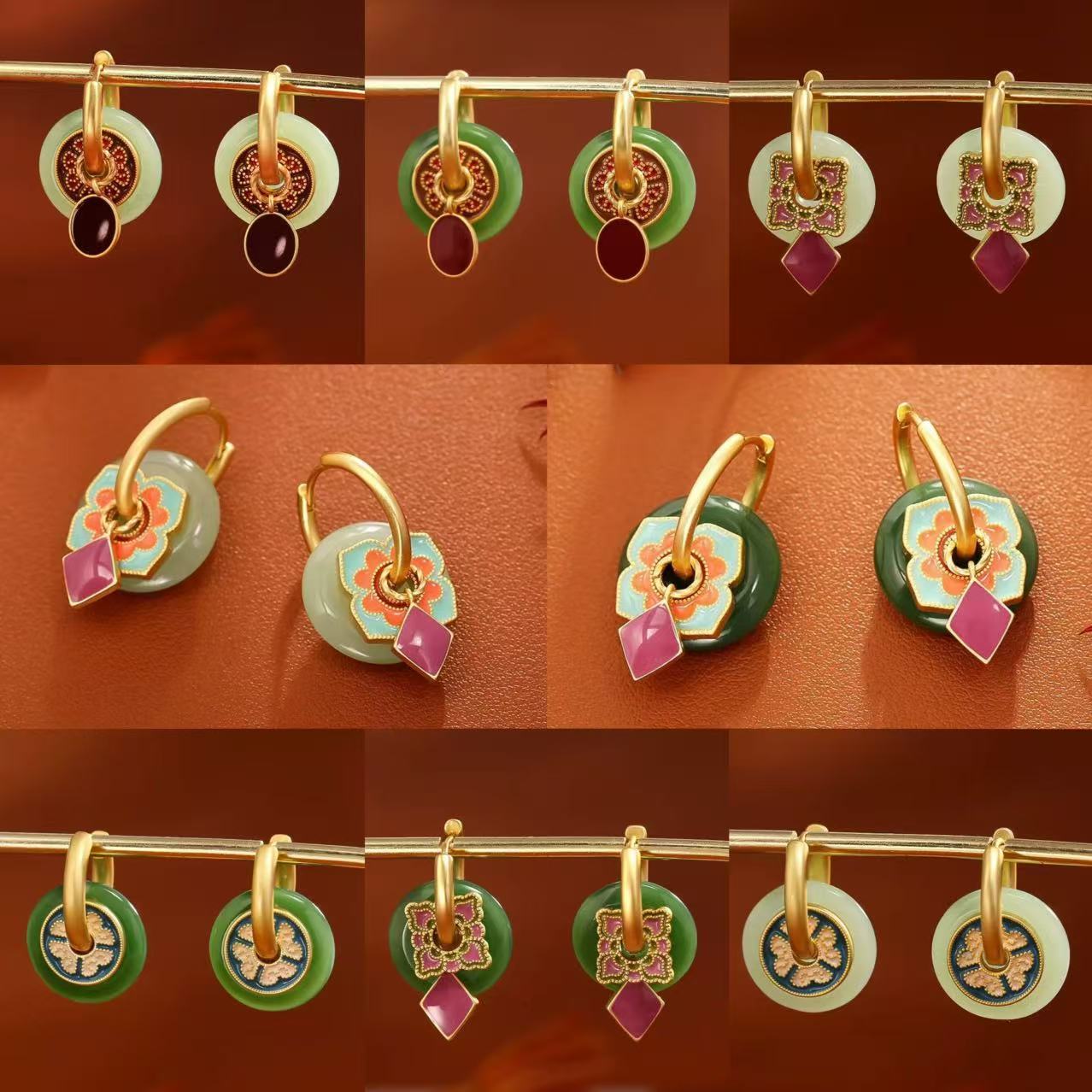 Ethnic Fashion Way - S925 Новые серьги в китайском стиле