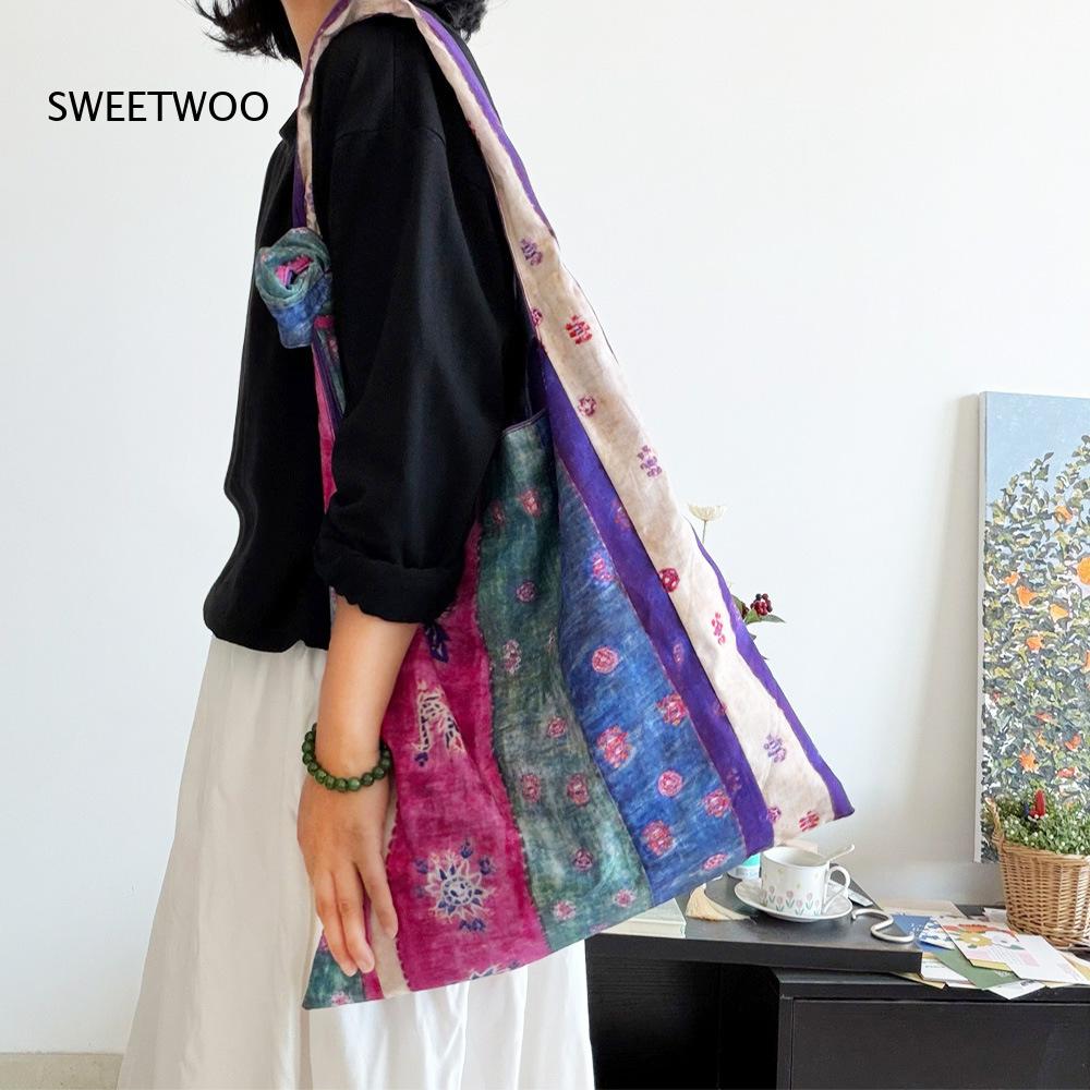 Фиолетовая хлопковая сумка-тоу – обзор и цена Ethnic Fashion Way